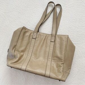 Moore & Giles x Net Jets Leather Tote Massie Duffle‎ Travel Bag, Beige